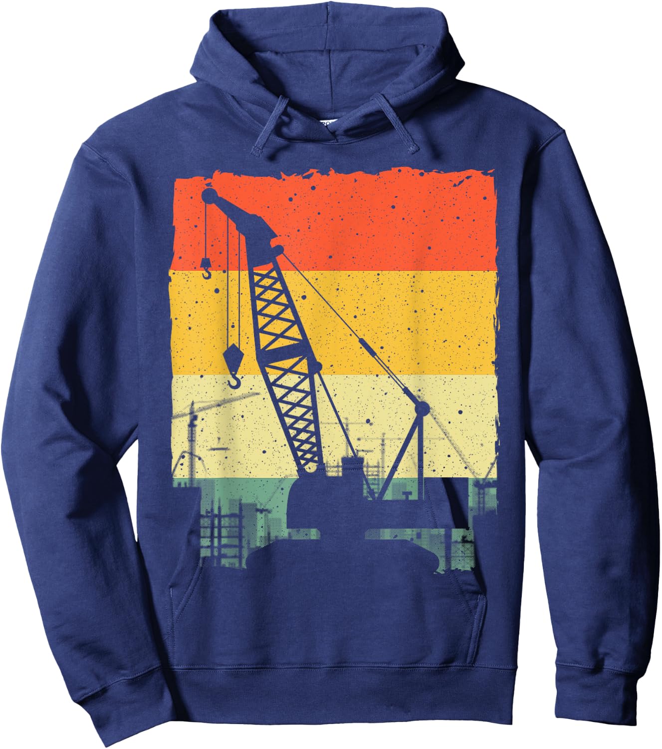 Funny Crane Art Men Women Crane Operator Heavy Equipment Hoodie - Hoodie | Navy