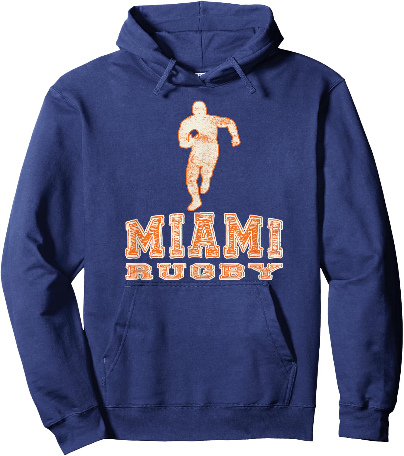 Vintage Miami FL Rugby Shirt Hoodie - Hoodie | Navy