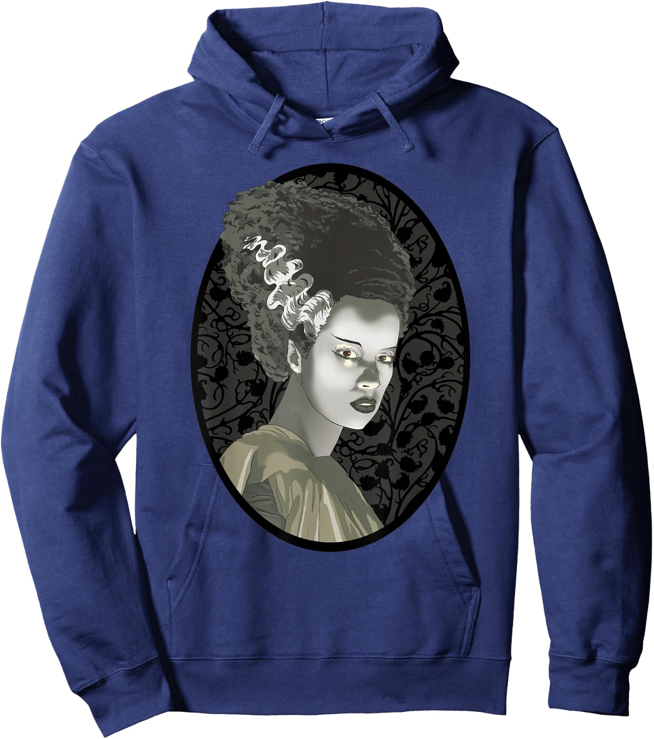 Universal Monsters Bride Of Frankenstein Cartoon Portrait Hoodie - Hoodie | Navy
