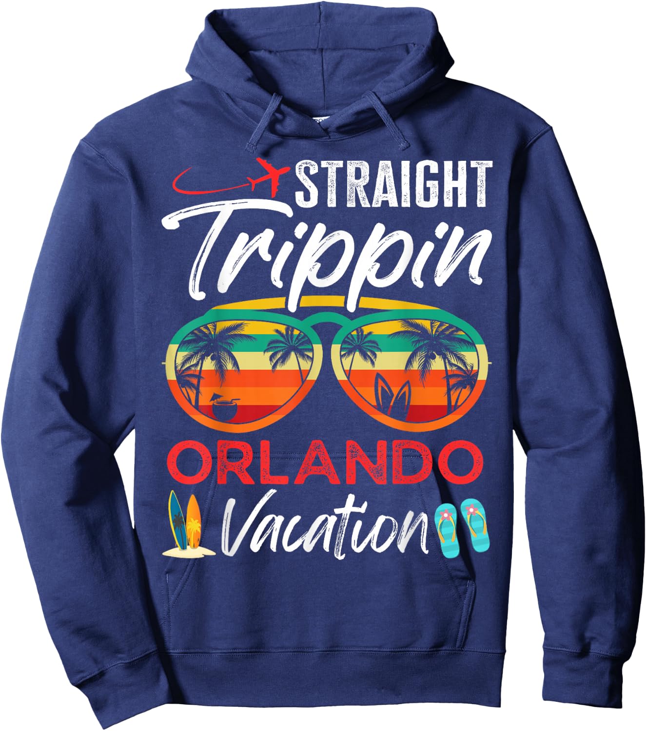 Straight Trippin Orlando Couples Family Vacation Group Trip Hoodie - Hoodie | Navy