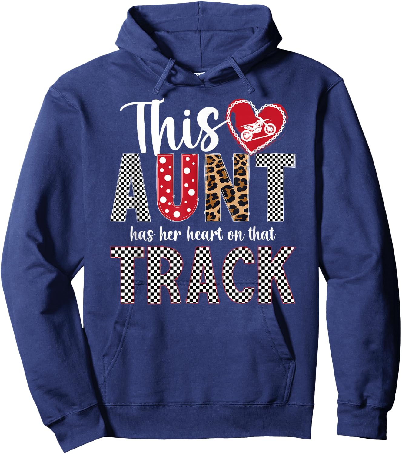 On That Track Motocross Aunt Motocross Rider Auntie Hoodie - Hoodie | Navy