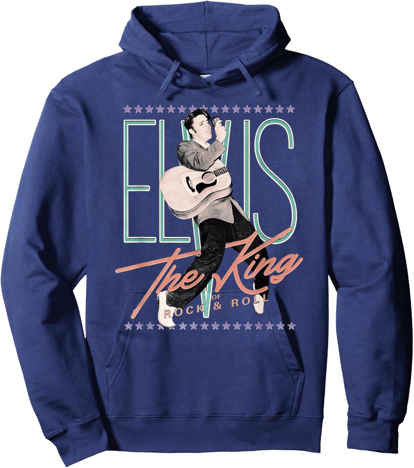 Elvis Presley Vintage - Classic Fit, , Short Sleeve, Black Hoodie - Hoodie | Navy