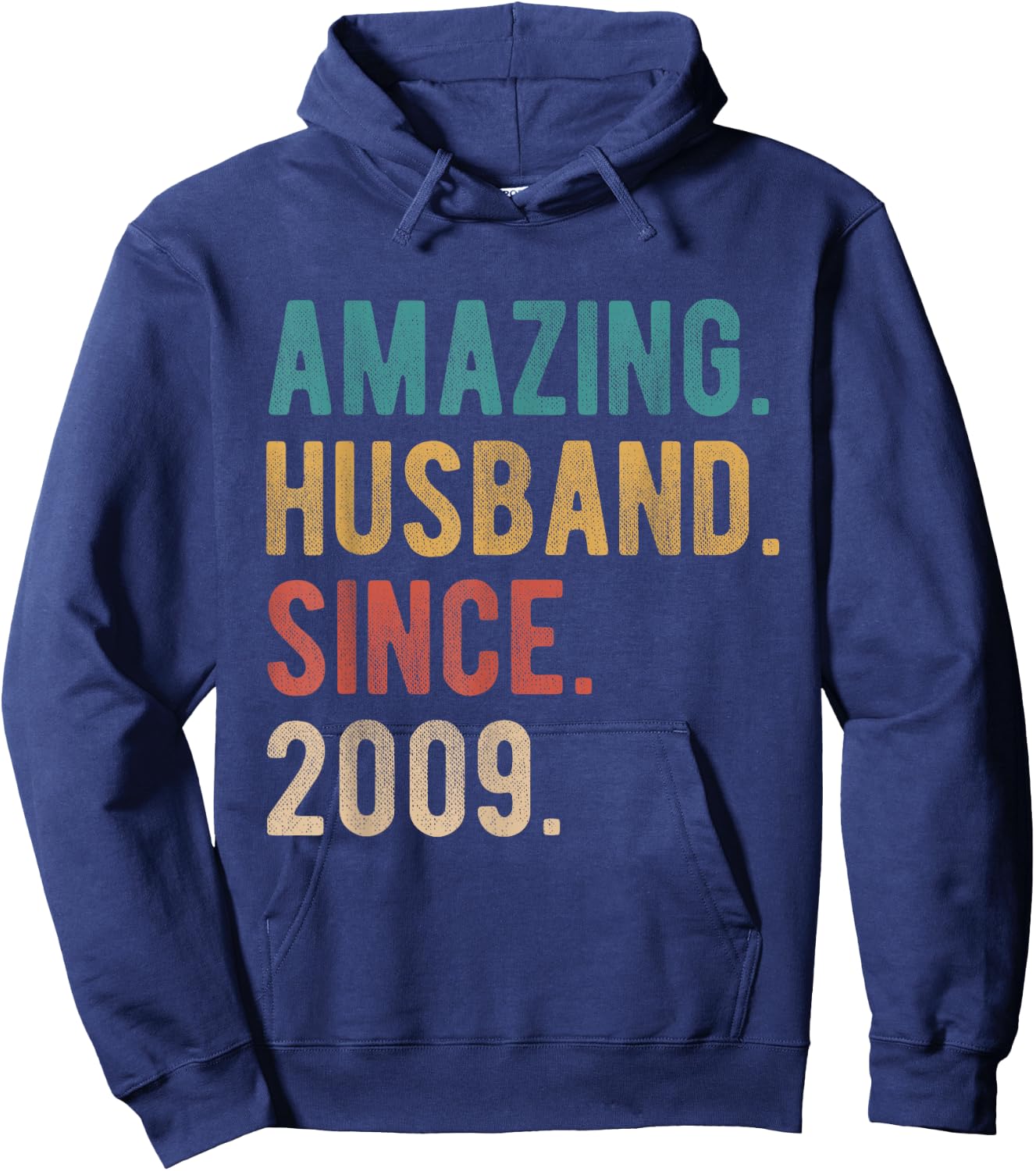 16th Wedding Anniversary Amazing Husband Since 2009 Hoodie - Hoodie | Navy
