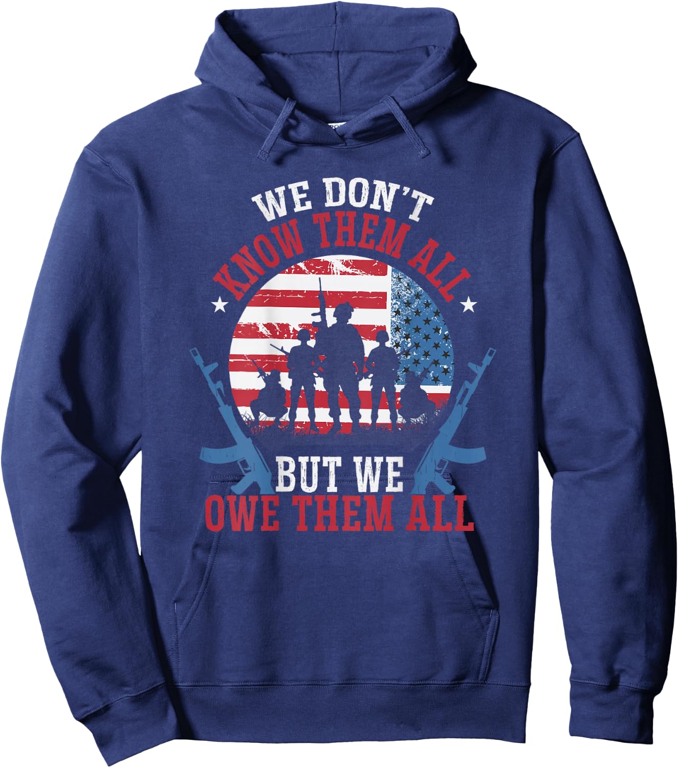We don't know them all, but we owe them all BACKPRINT Hoodie - Hoodie | Navy