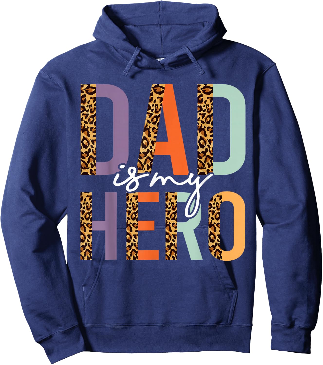 Kids Fathers Day Shirt For Son Daughter, My Dad Is My Hero Hoodie - Hoodie | Navy