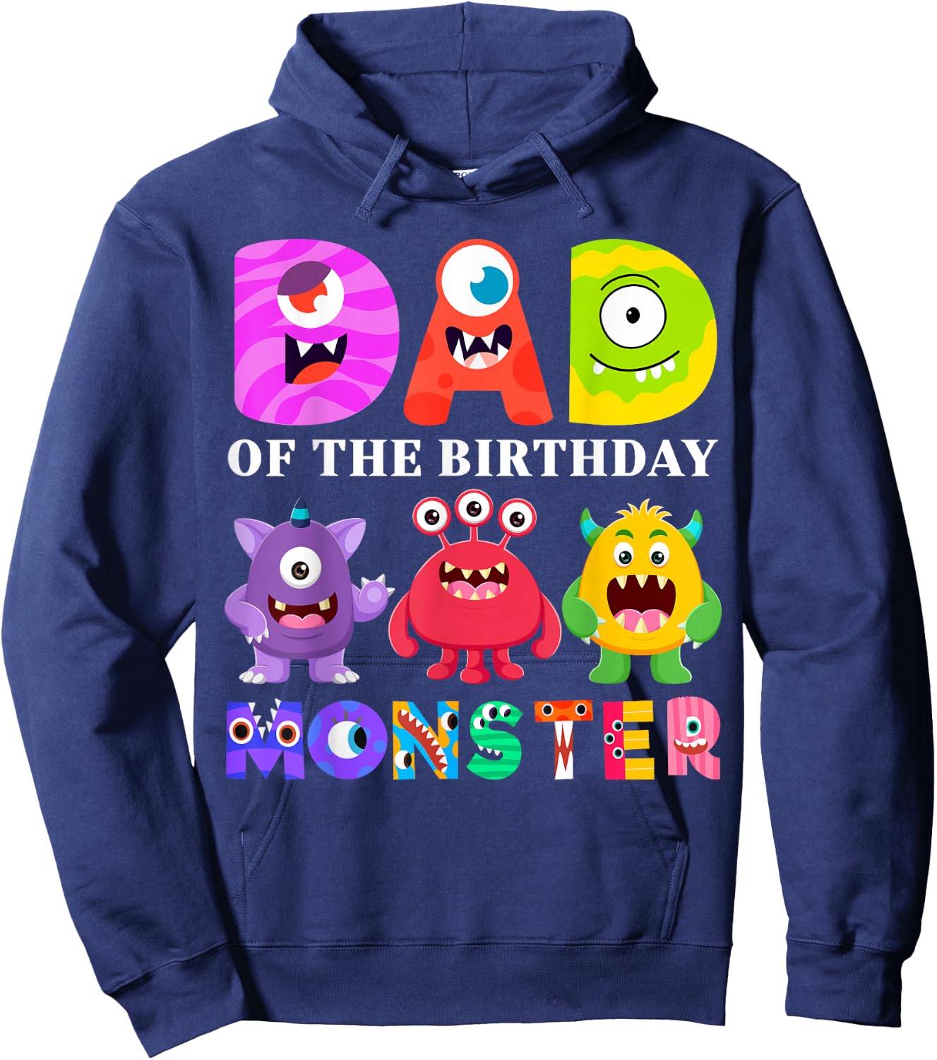 Dad Little Monster Kids 1st Birthday Party Family Monster Hoodie - Hoodie | Navy