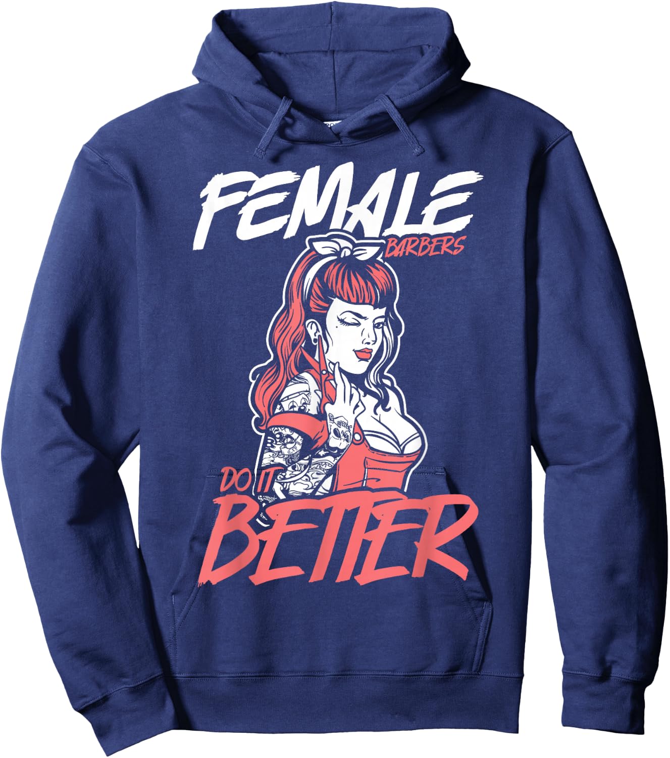 Female Barbers Do It Better Hairdresser Girl Idea Stylist Hoodie - Hoodie | Navy