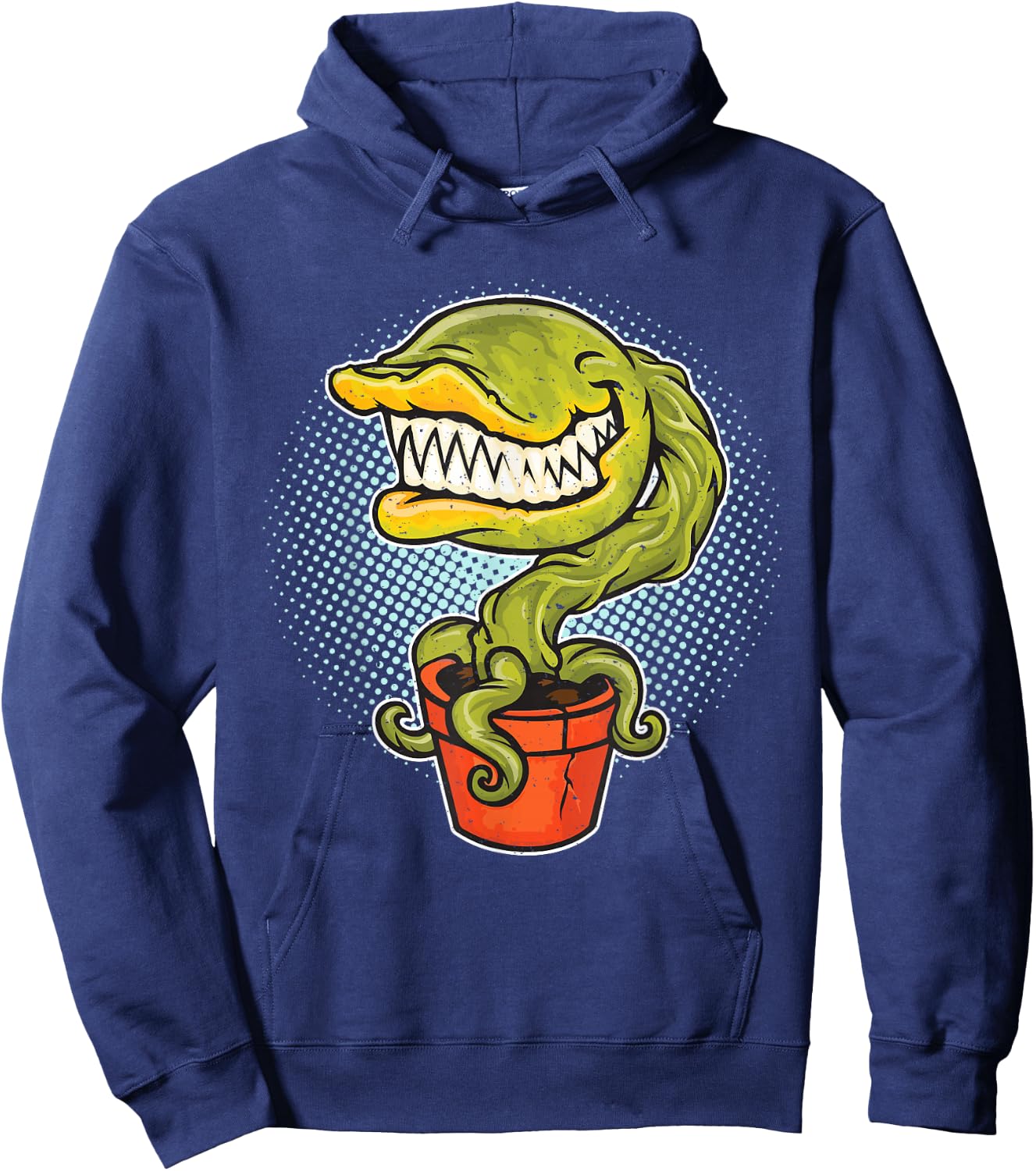Piranha Plant Retro Video Gaming Art Gift Distressed Hoodie - Hoodie | Navy