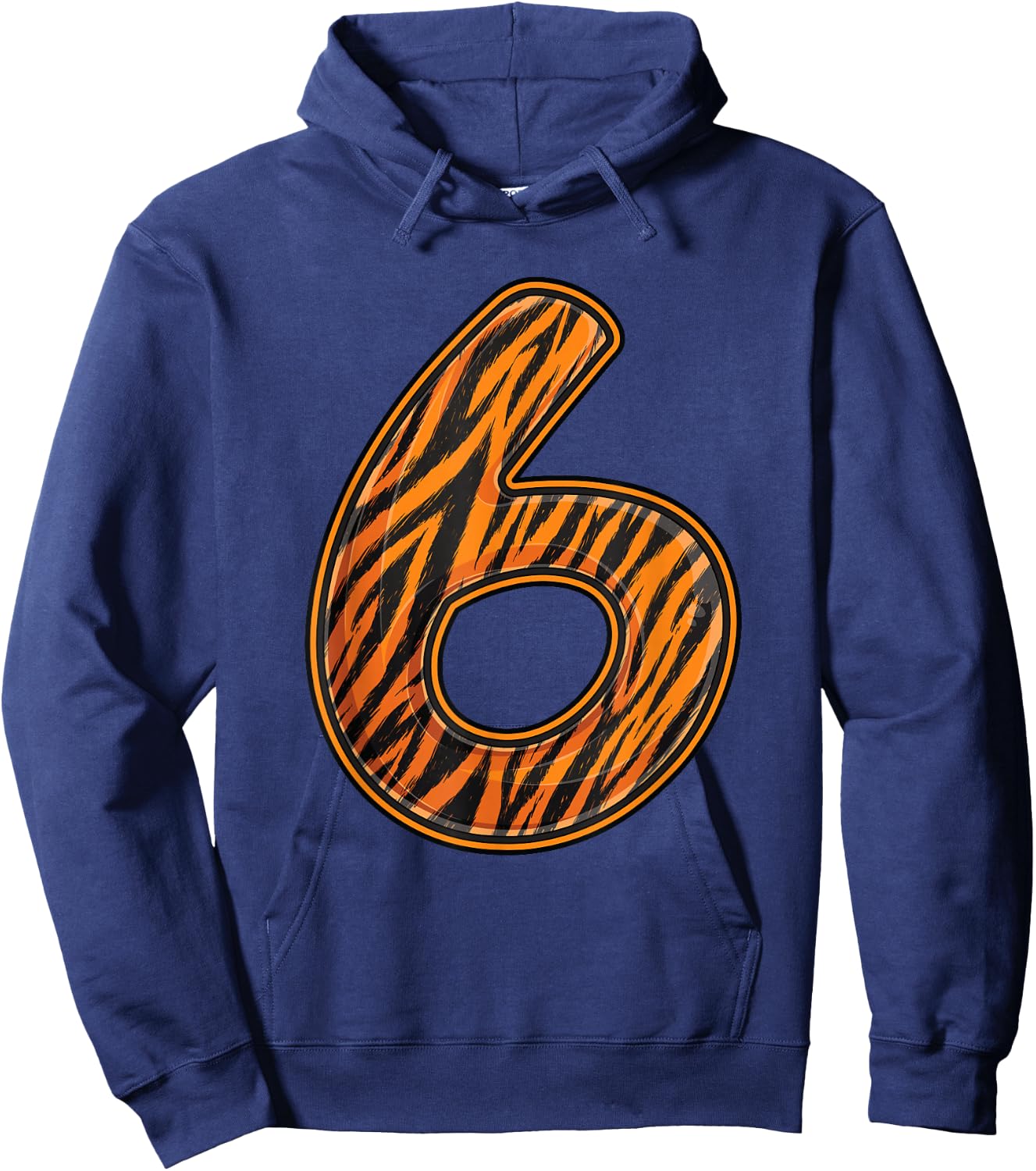 Tiger Sixth 6th Birthday Party Six 6 Years Old Wild Bday Hoodie - Hoodie | Navy