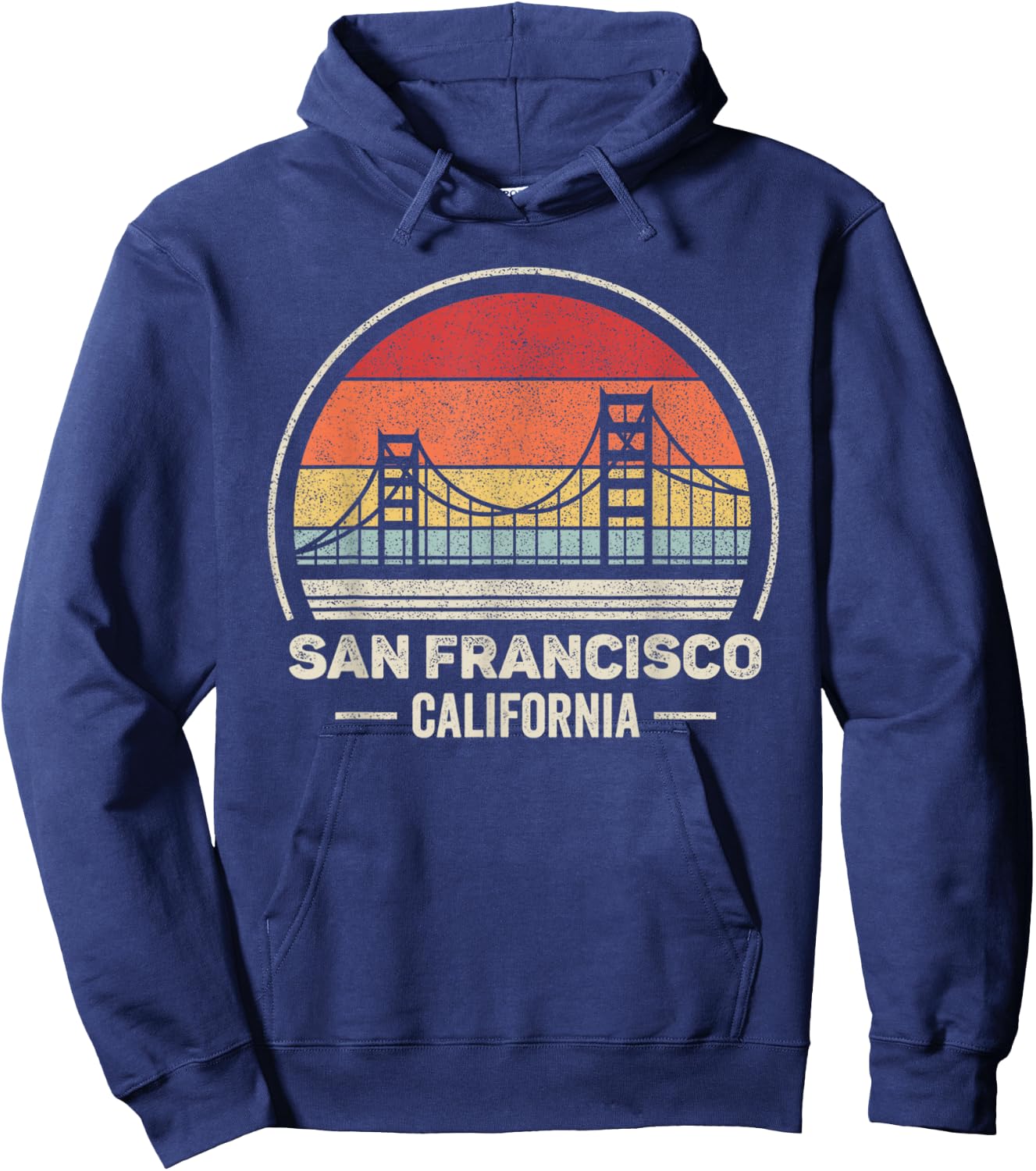 Retro San Francisco California Golden Gate Bridge Souvenir Hoodie - Hoodie | Navy
