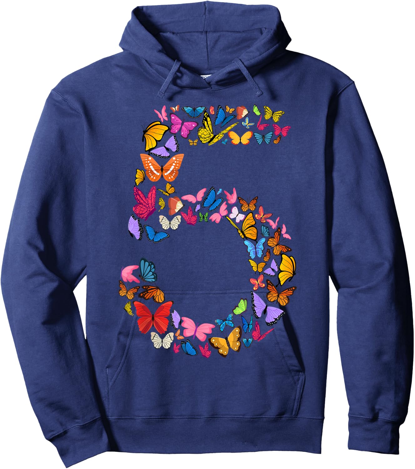 5th Birthday Butterflies 5 Years Old Girls Butterfly lover Hoodie - Hoodie | Navy