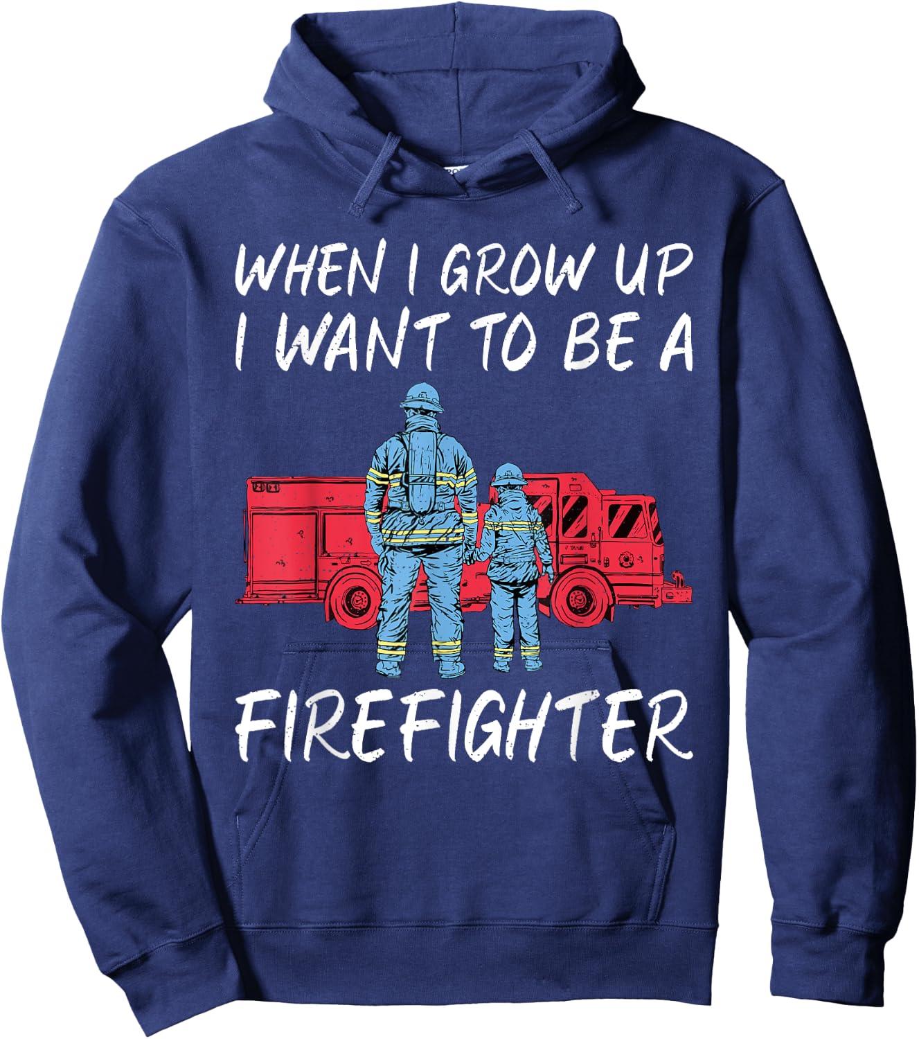 When i grow up i want to be a Firefighter Rescue Fireman Hoodie - Hoodie | Navy