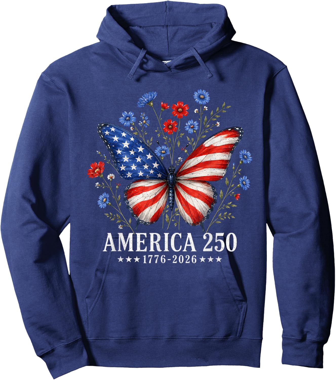 America US Flag 250 1776 2026 250th Anniversary 4th of July Hoodie - Hoodie | Navy