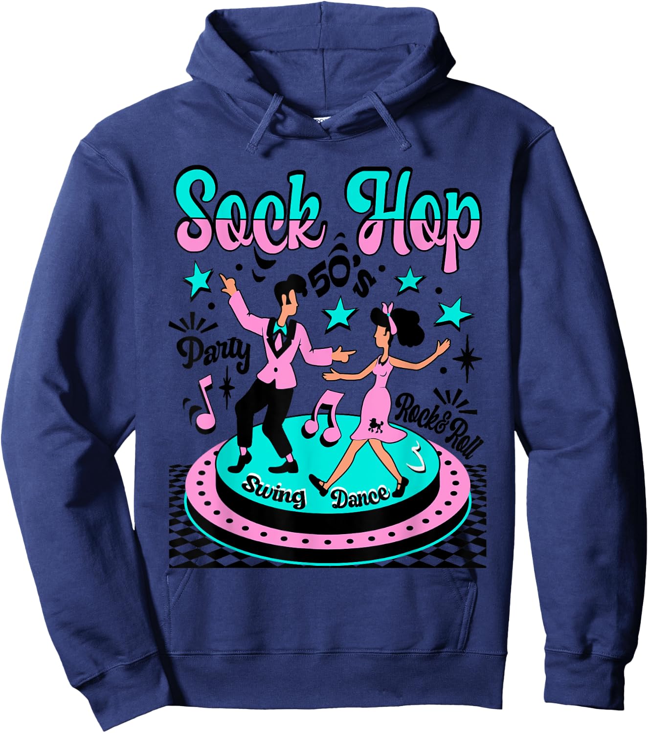 Sock Hop Grandma Party Rockabilly 50s Rock and Roll Doo Wop Hoodie - Hoodie | Navy