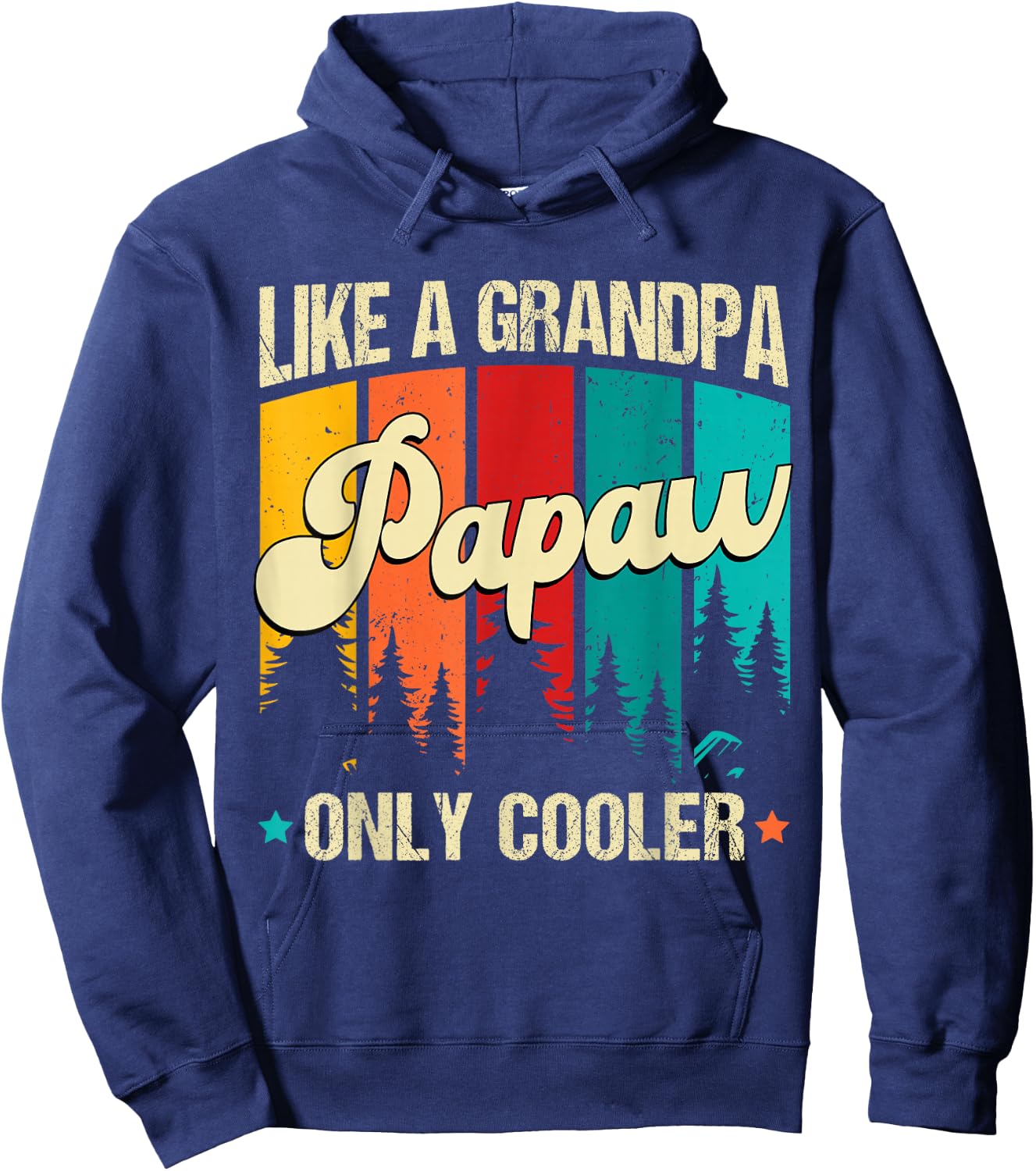Poppy Like A Grandpa Only Cooler Vintage Men Father's Day Hoodie - Hoodie | Navy