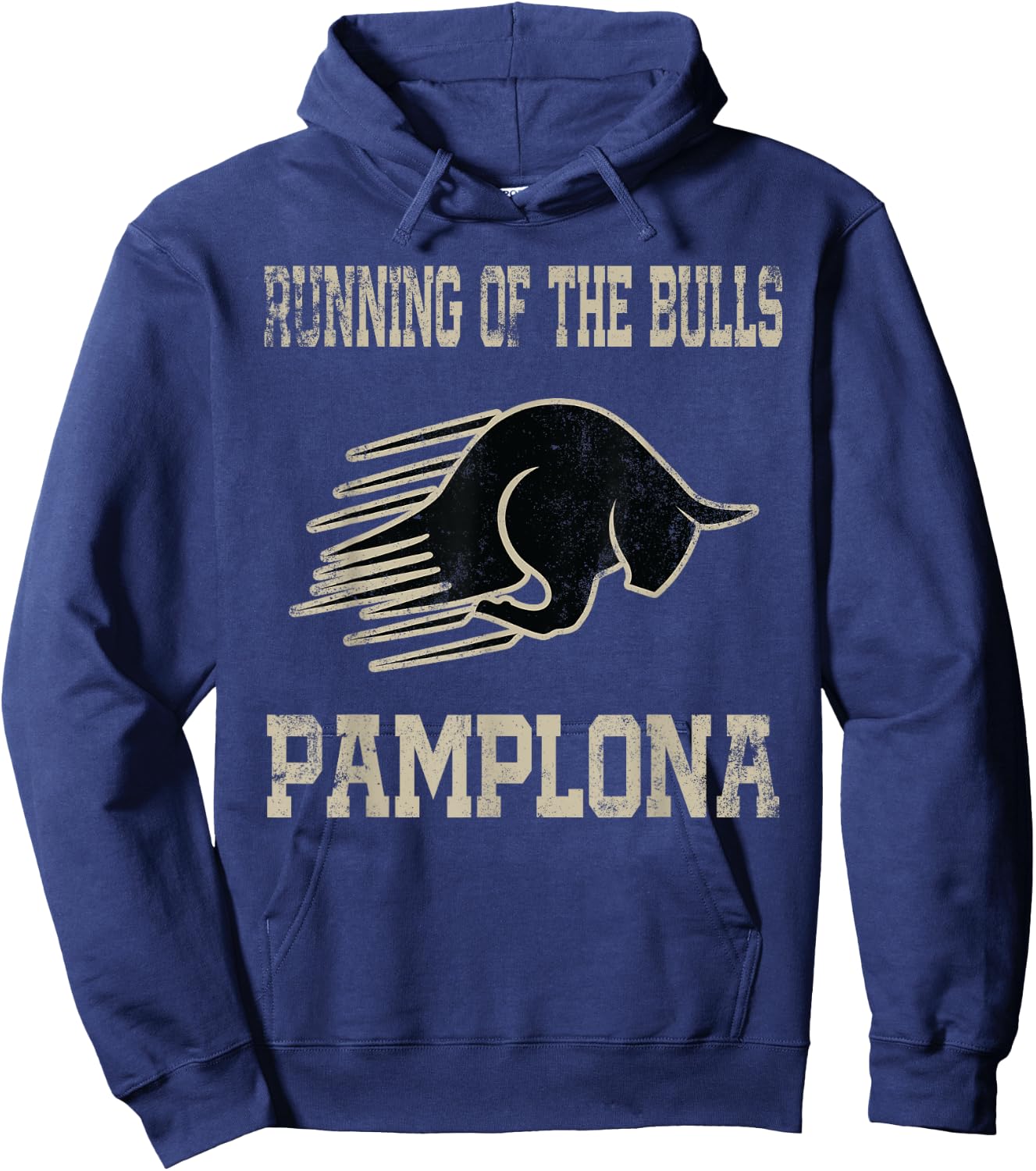 Pamplona The Running of the Bulls Cattle Party Spain Hoodie - Hoodie | Navy