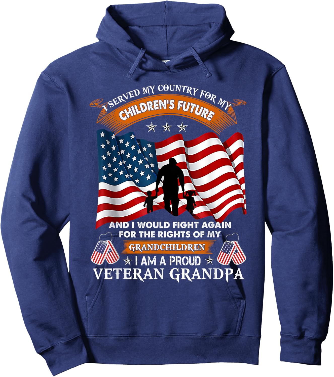 I Served My Country For My Children's Future Veteran Grandpa Hoodie - Hoodie | Navy