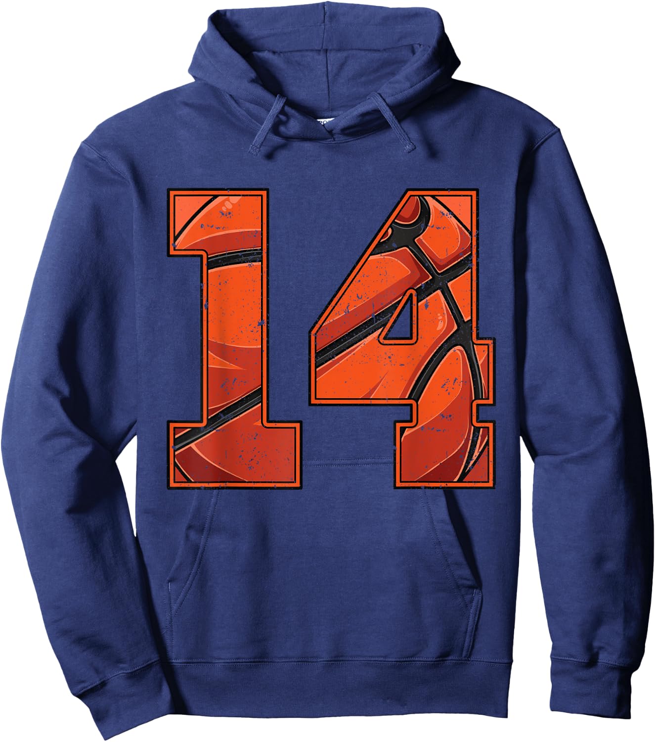 Basketball 14th Birthday Boy Girl Fourteen 14 Years Old Bday Hoodie - Hoodie | Navy