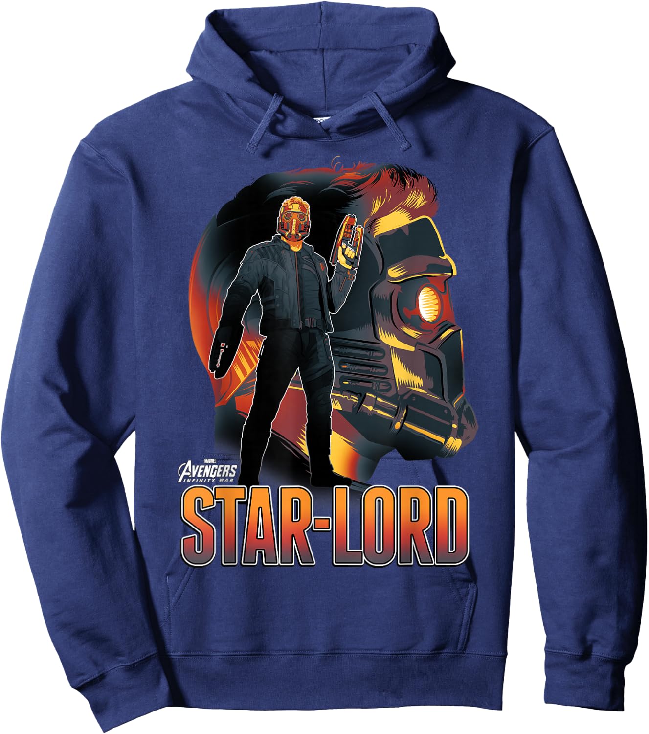 Marvel Infinity War Star-Lord Head Profile Graphic Hoodie - Hoodie | Navy