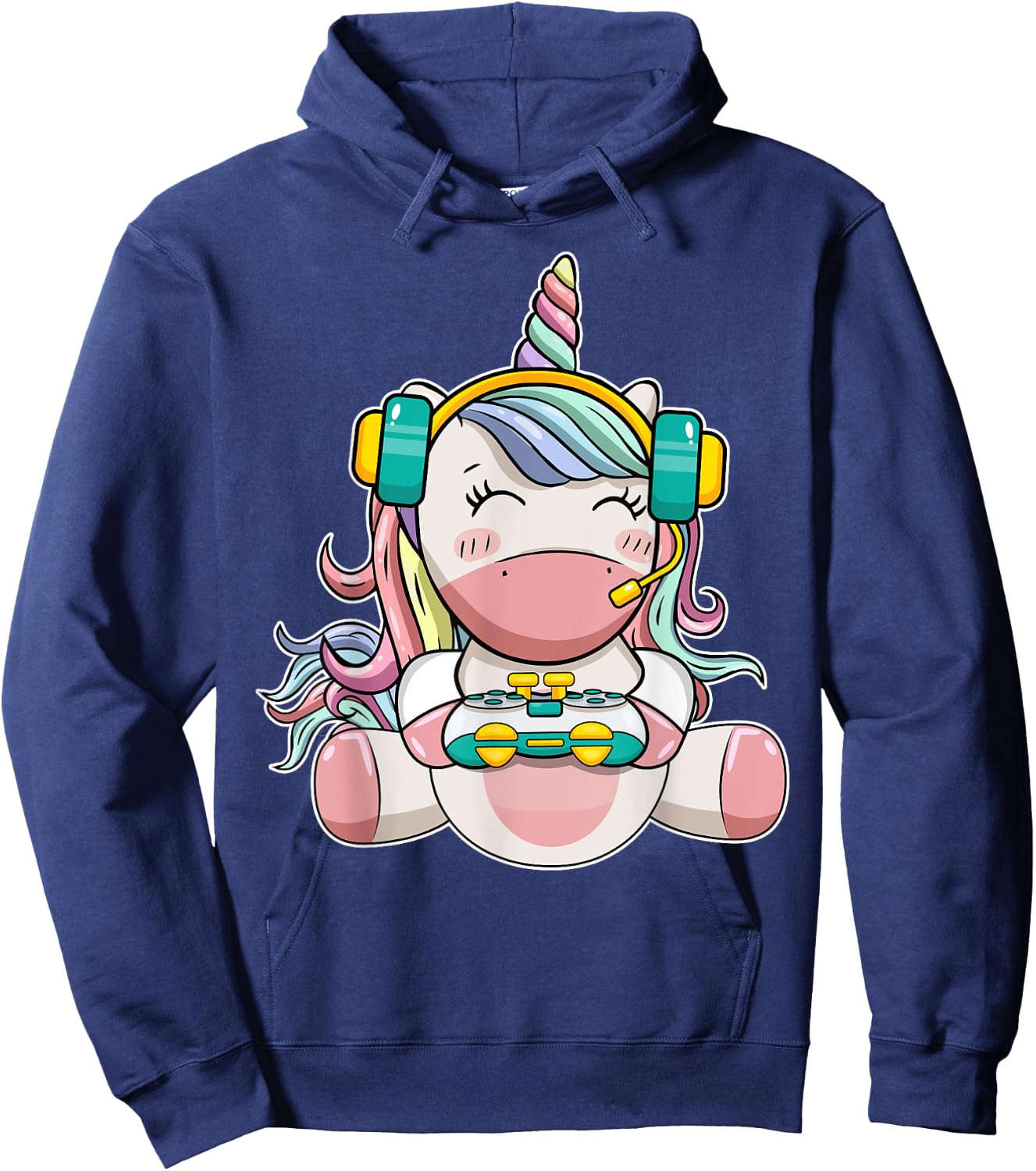 Gamer Girl Unicorn Gaming Cute Video Game Women Girls Teen Hoodie - Hoodie | Navy