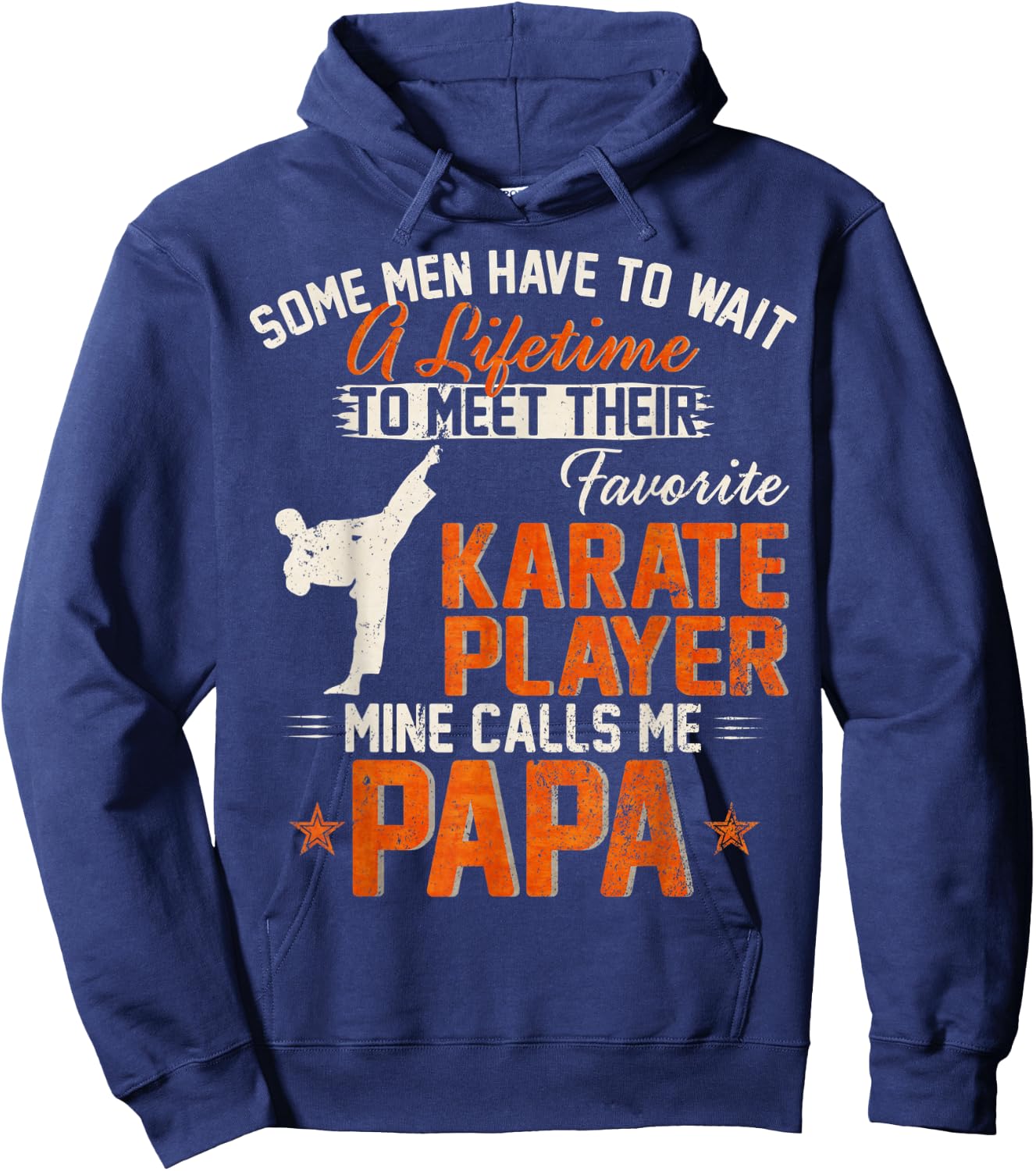 Vintage My Favorite Karate Player Calls Me Papa Karateka Hoodie - Hoodie | Navy