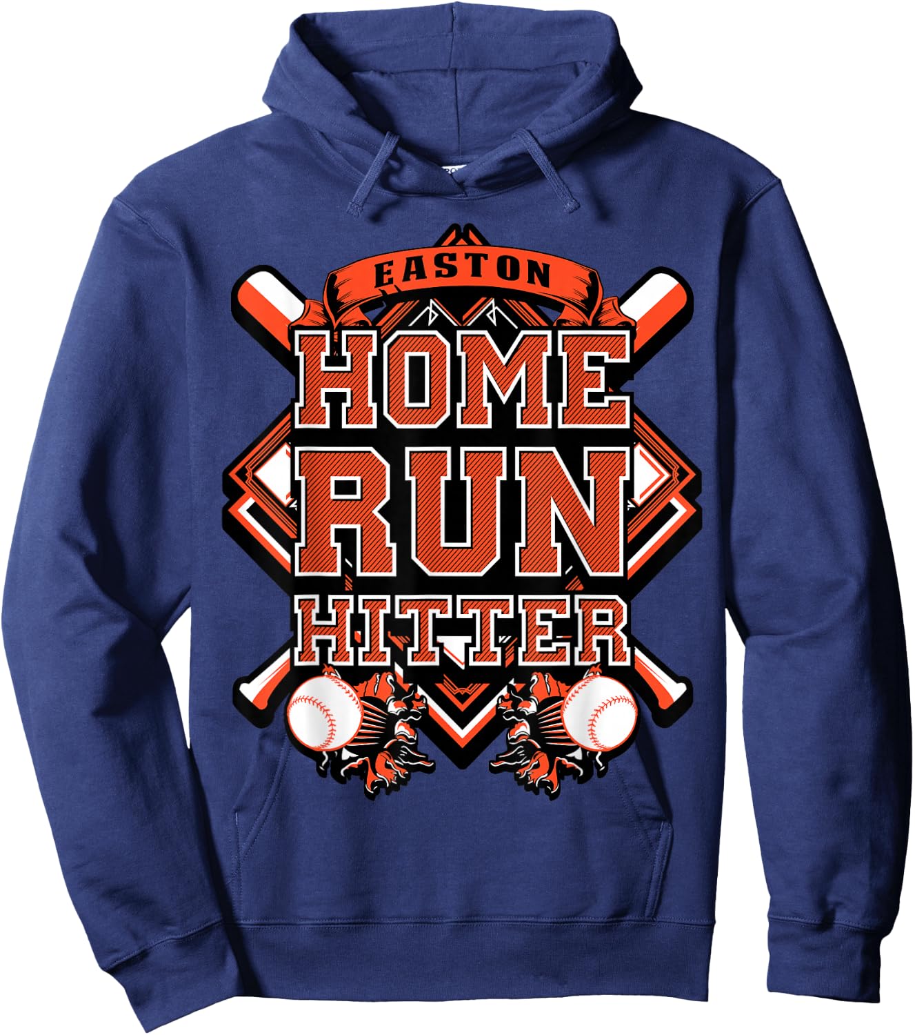 Baseball Shirt Custom Name Easton Youth Birthday Boy Gift Hoodie - Hoodie | Navy