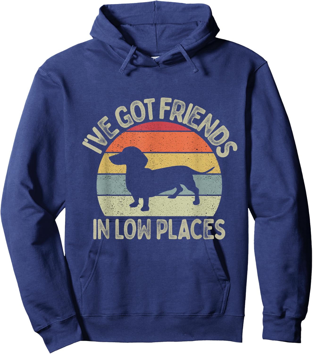 I've Got Friends In Low Places Dachshund Vintage Dog Lovers Hoodie - Hoodie | Navy
