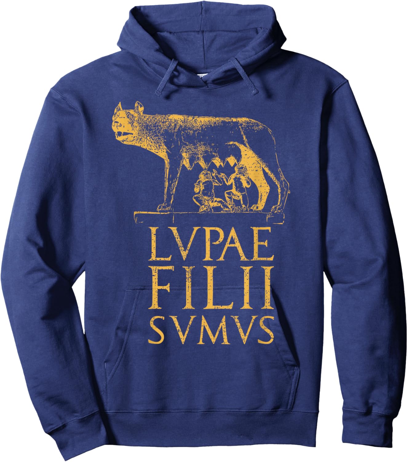 Roman Wolf Ancient Rome Roman Empire Quote Hoodie - Hoodie | Navy