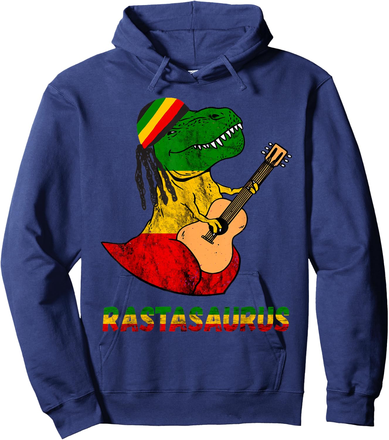 Rasta Dinosaur Reggae Music Jamaica Dino Rastafari T-Rex Hoodie - Hoodie | Navy
