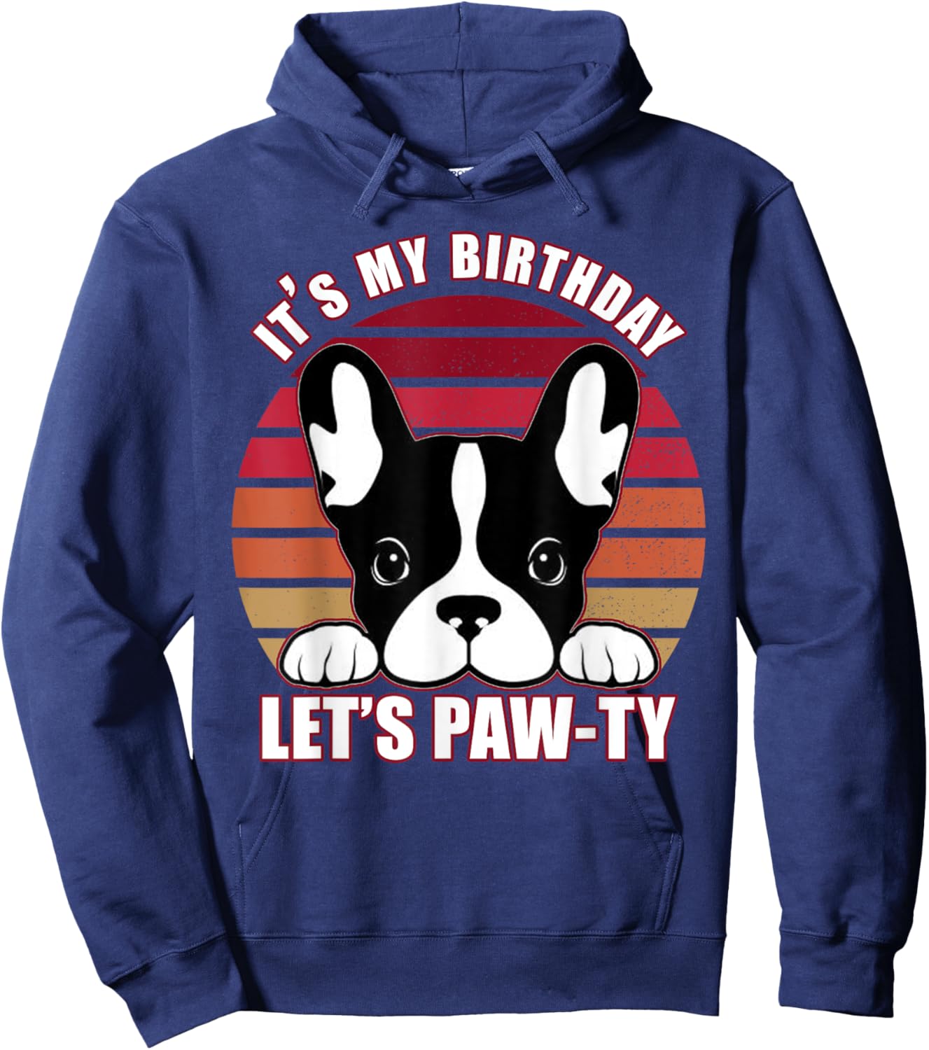French Bulldog It's My Birthday Let's Pawty Girls Hoodie - Hoodie | Navy