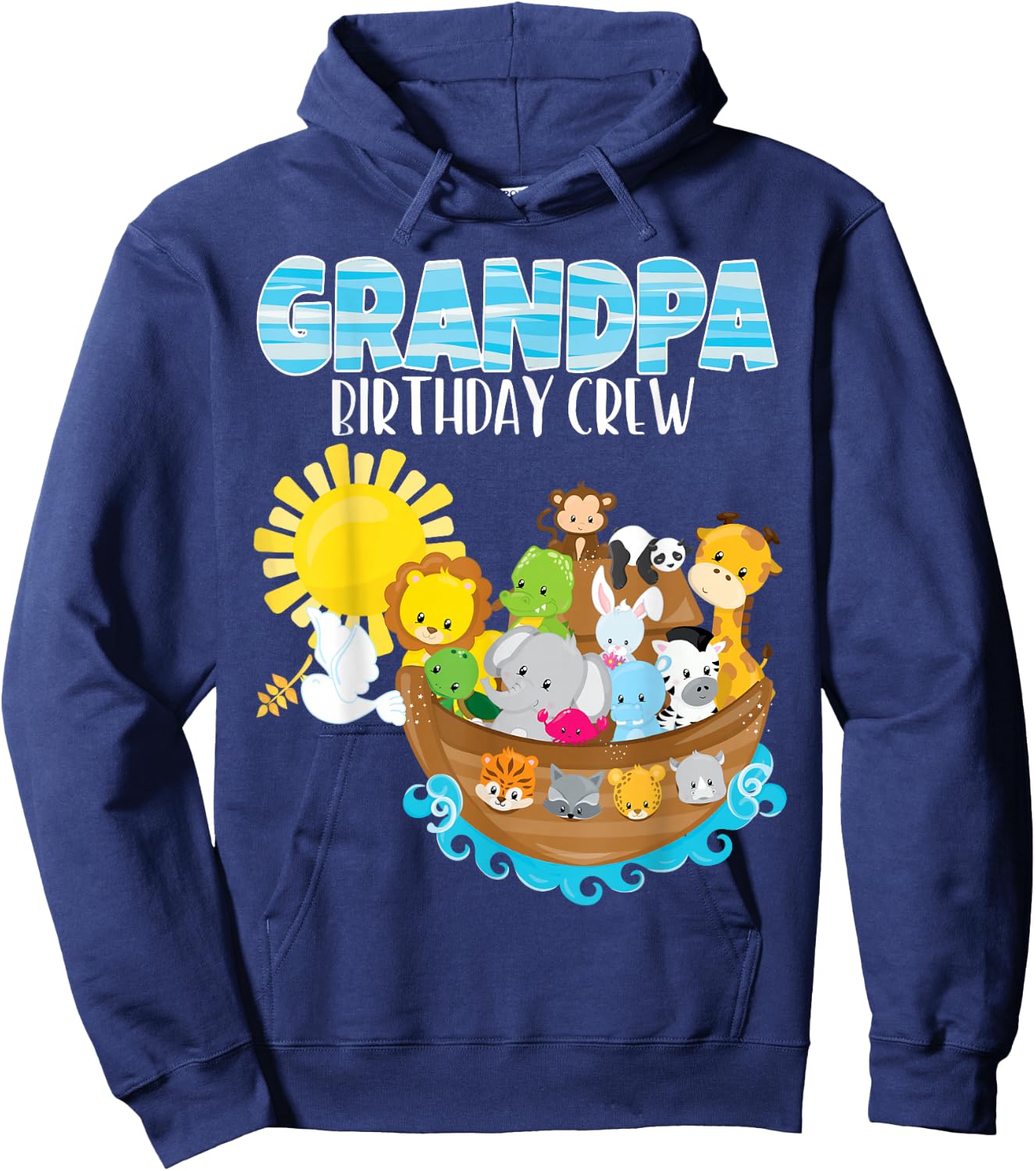 Noah's Ark Birthday Party Grandpa Birthday Crew Toddler Bday Hoodie - Hoodie | Navy