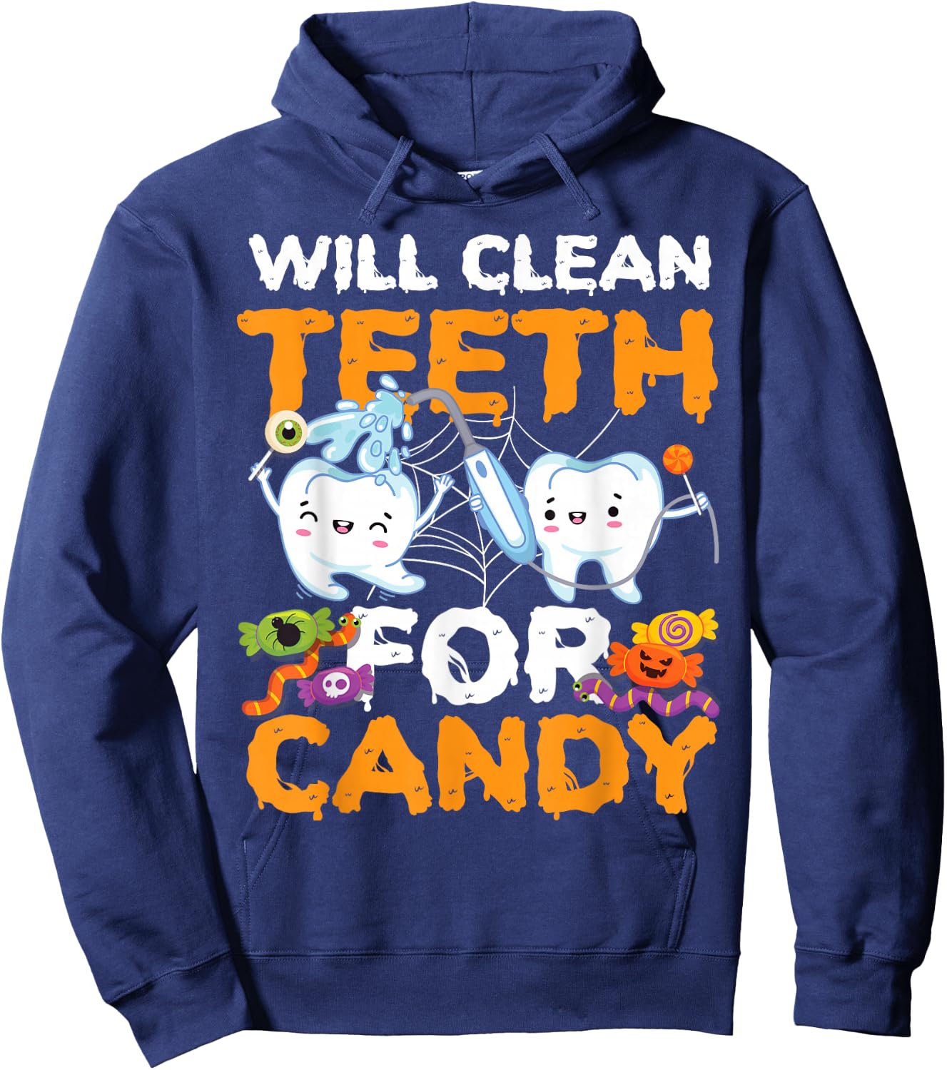 Dentist Dental Assistant Hygienist Halloween Tooth Hoodie - Hoodie | Navy