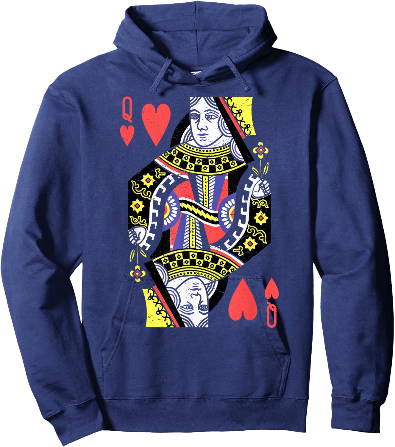 Queen of Hearts Playing Card Halloween Costume Valentine's Hoodie - Hoodie | Navy