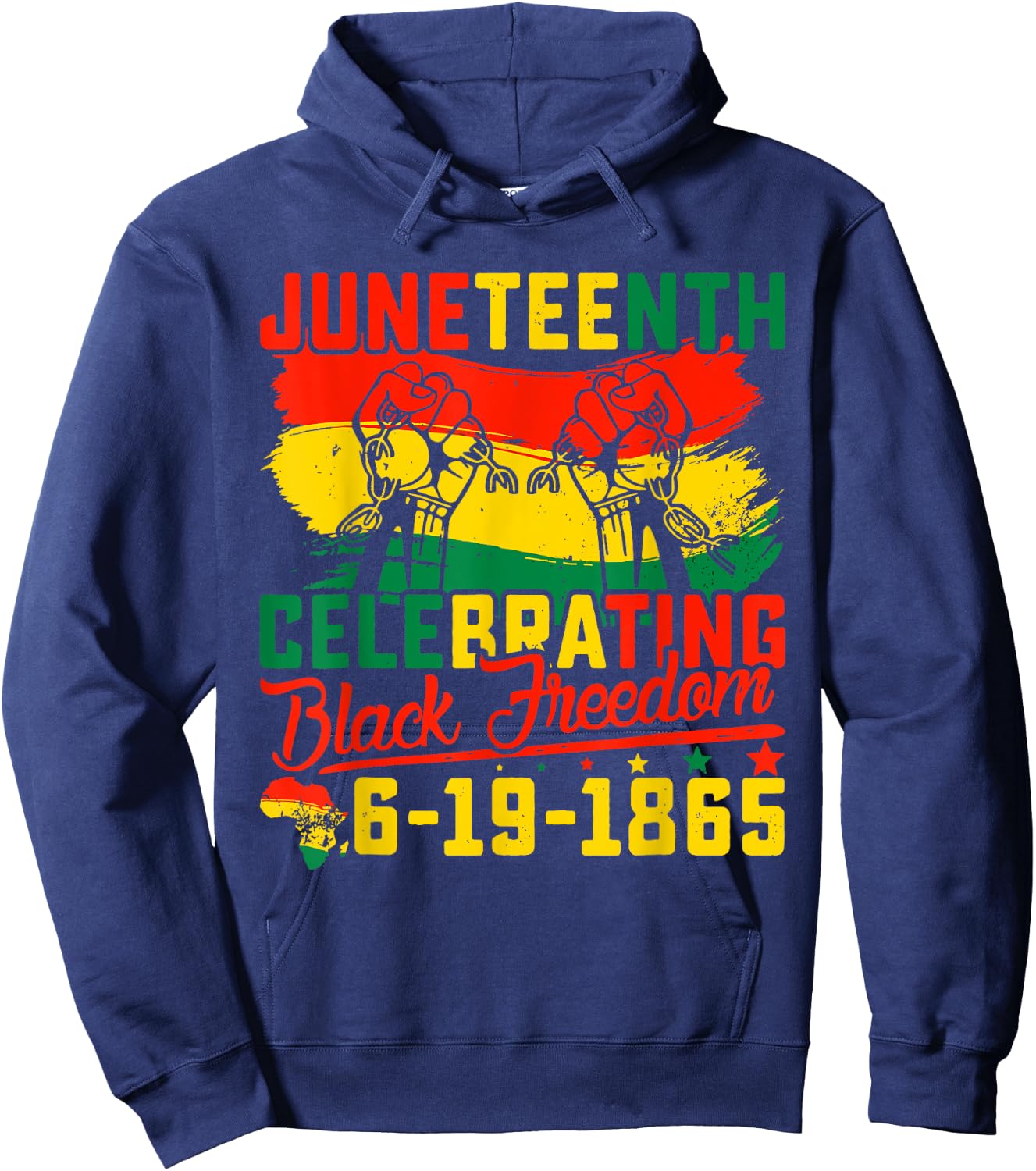 Juneteenth Juneteenth Celebrating Black Freedom 1865 Hoodie - Hoodie | Navy