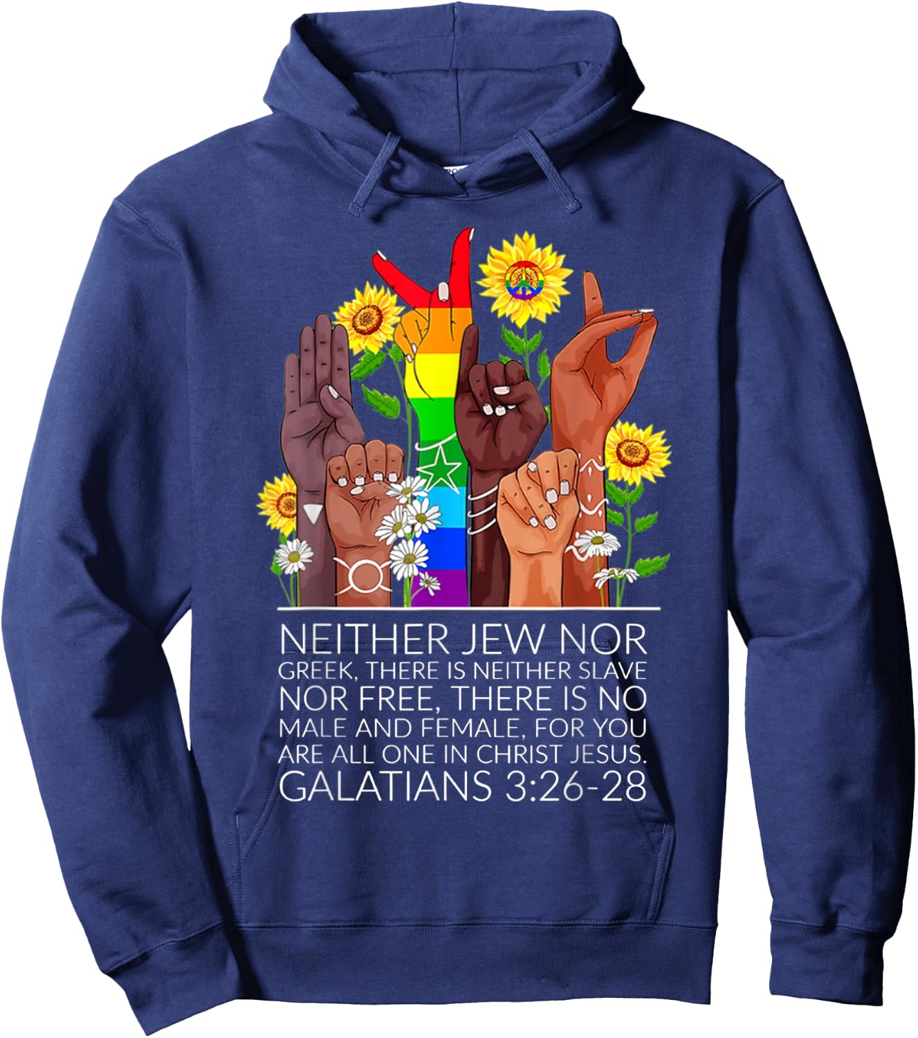 Neither Jew Nor Greek There Is Neither Slave Nor Free Hoodie - Hoodie | Navy