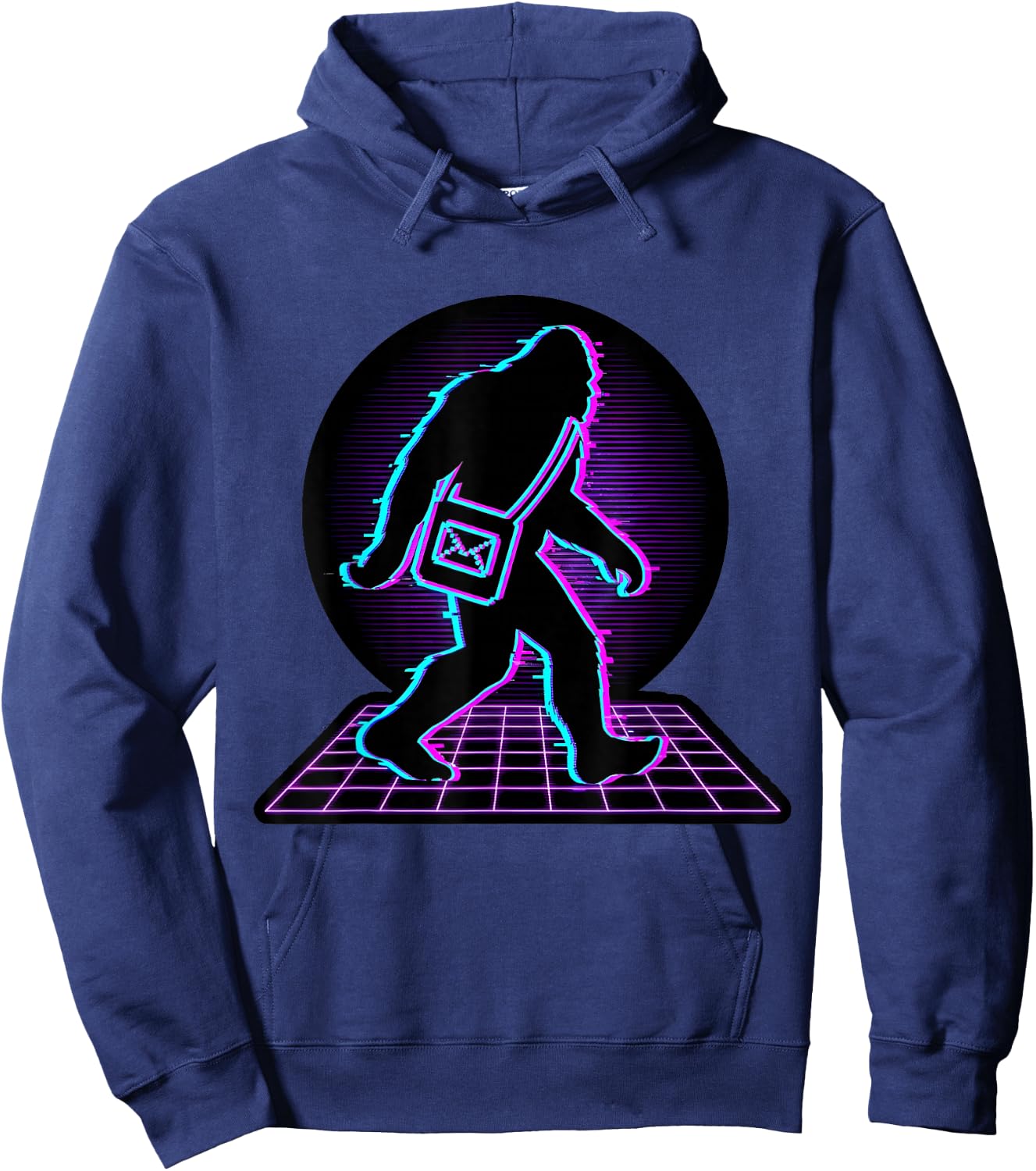 Bigfoot Postal Worker Retro Mail Carrier Hoodie - Hoodie | Navy