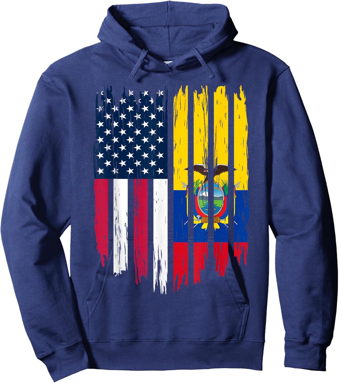 Foreigner Immigrant - USA United States Ecuador Flag Hoodie - Hoodie | Navy