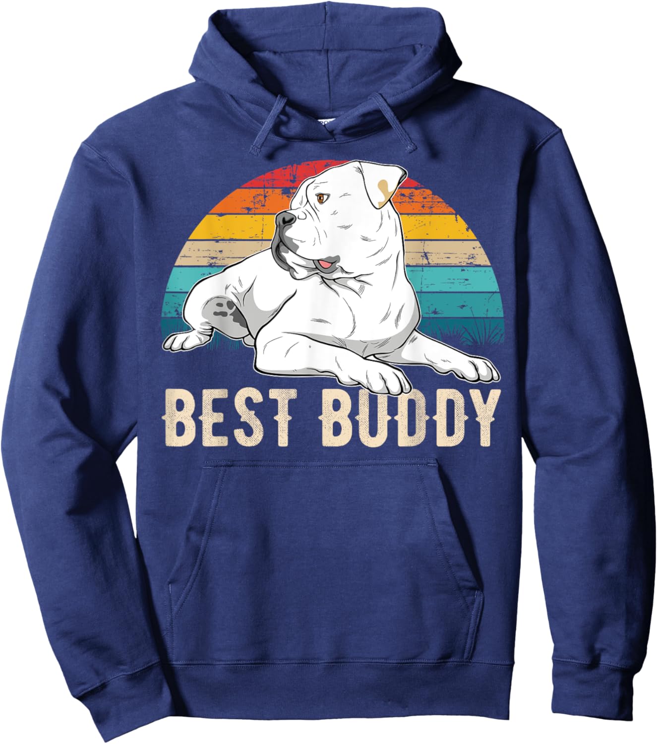 American Bulldog Old Southern White Bulldog Men Women Girls Kids Hoodie - Hoodie | Navy