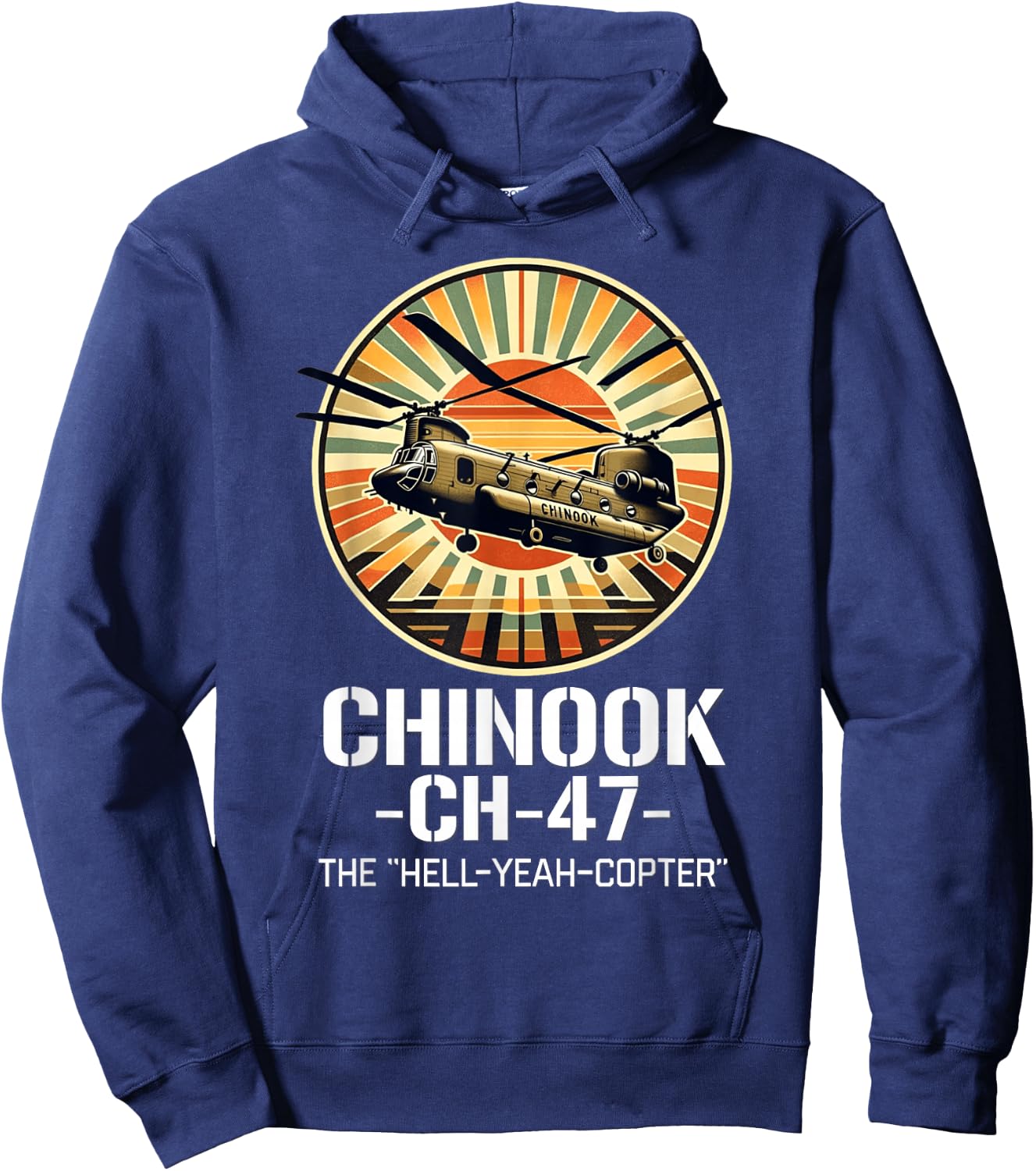 Vintage CH-47 Chinook Military Helicopter Hoodie - Hoodie | Navy