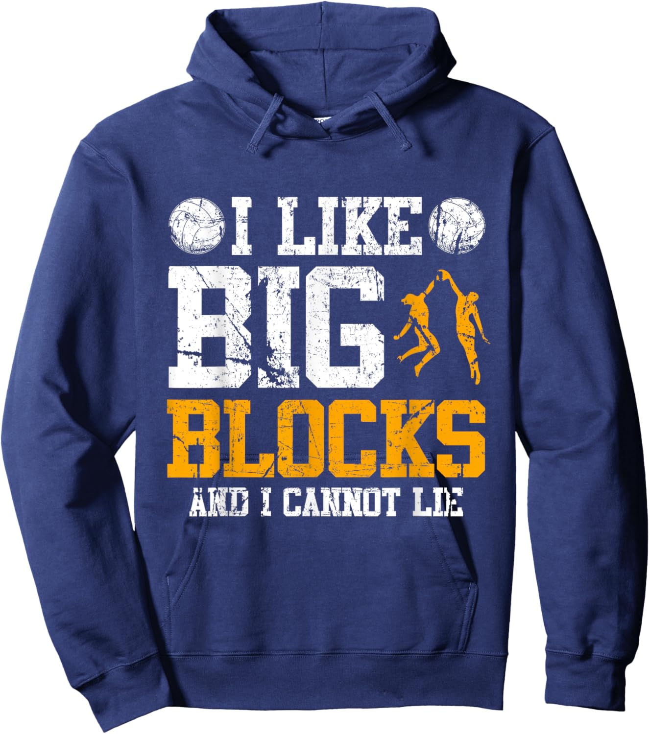 Girls Volleyball I Like Big Blocks Funny Sports Defense Gift Hoodie - Hoodie | Navy