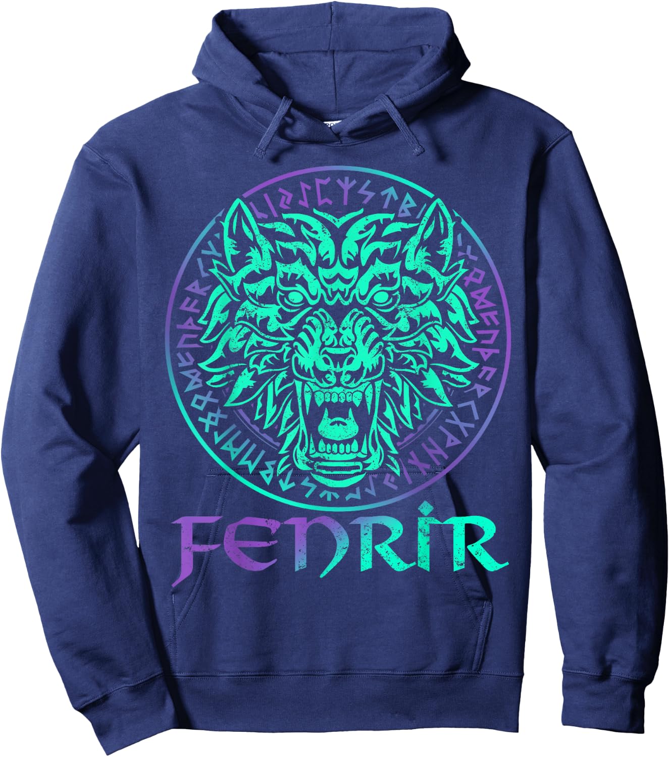 Fenrir Wolf Vargr Viking Norse Mythology Warg Myth Animal Hoodie - Hoodie | Navy