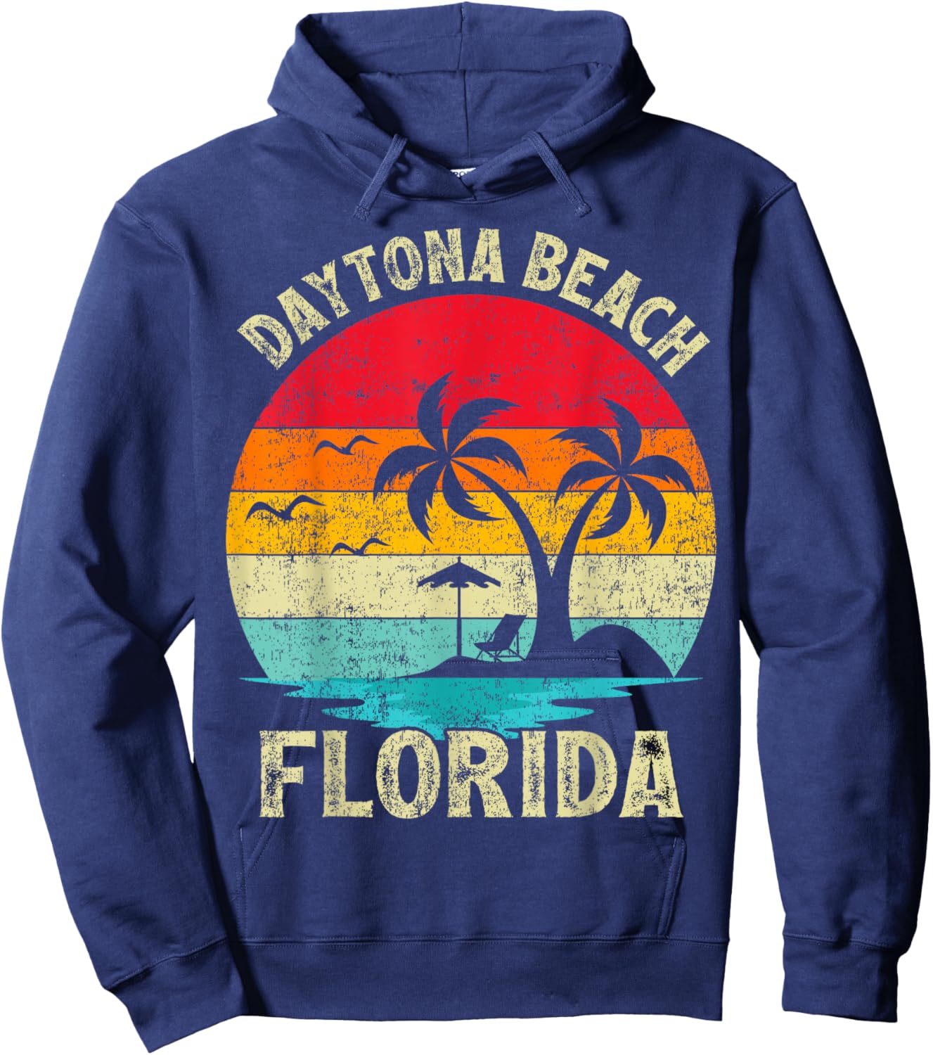 Family Vacation Vintage Retro Florida Daytona Beach Hoodie - Hoodie | Navy