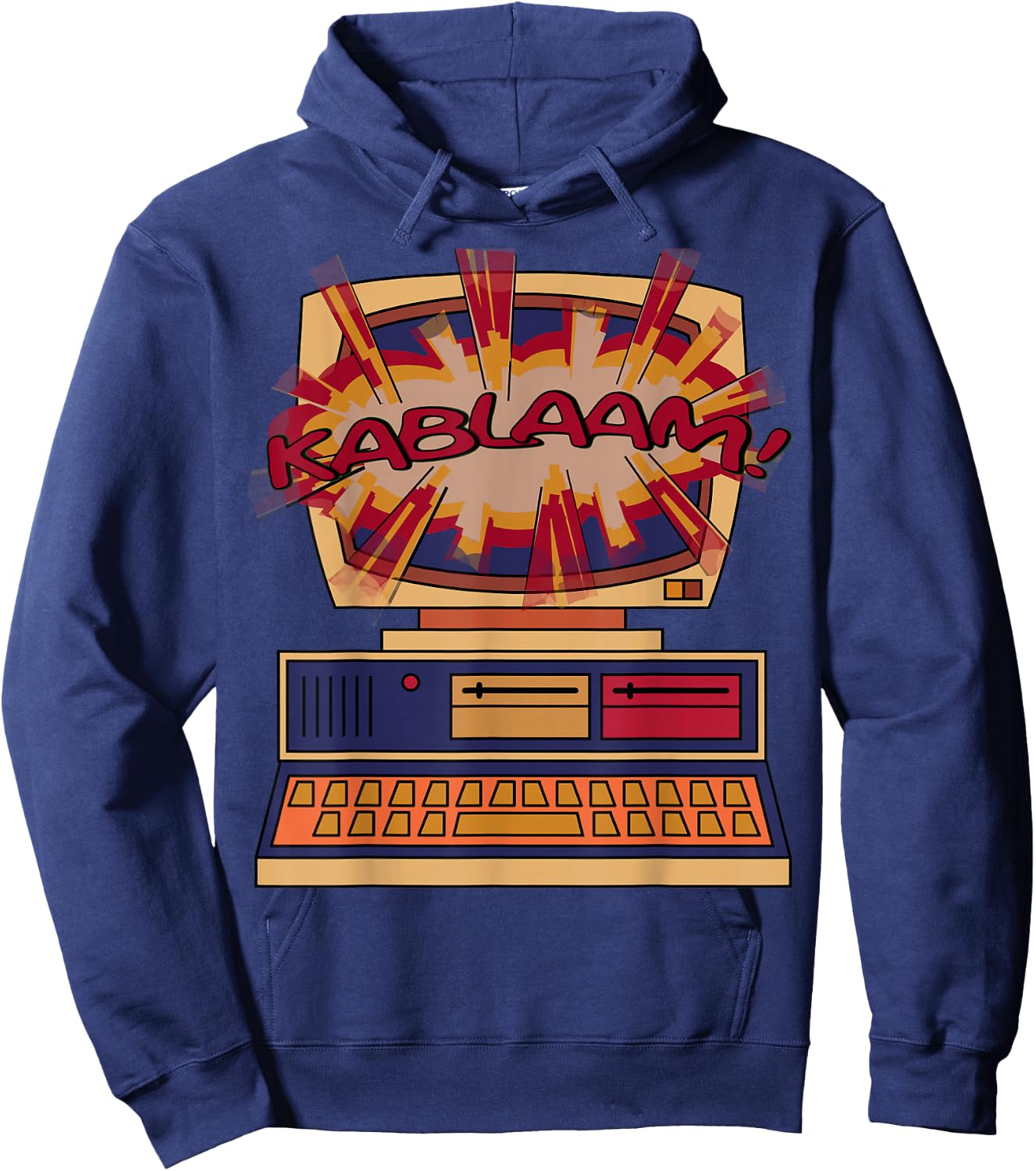 Nerdy Computer Explosion Video Gamer Geek Gift Hoodie - Hoodie | Navy