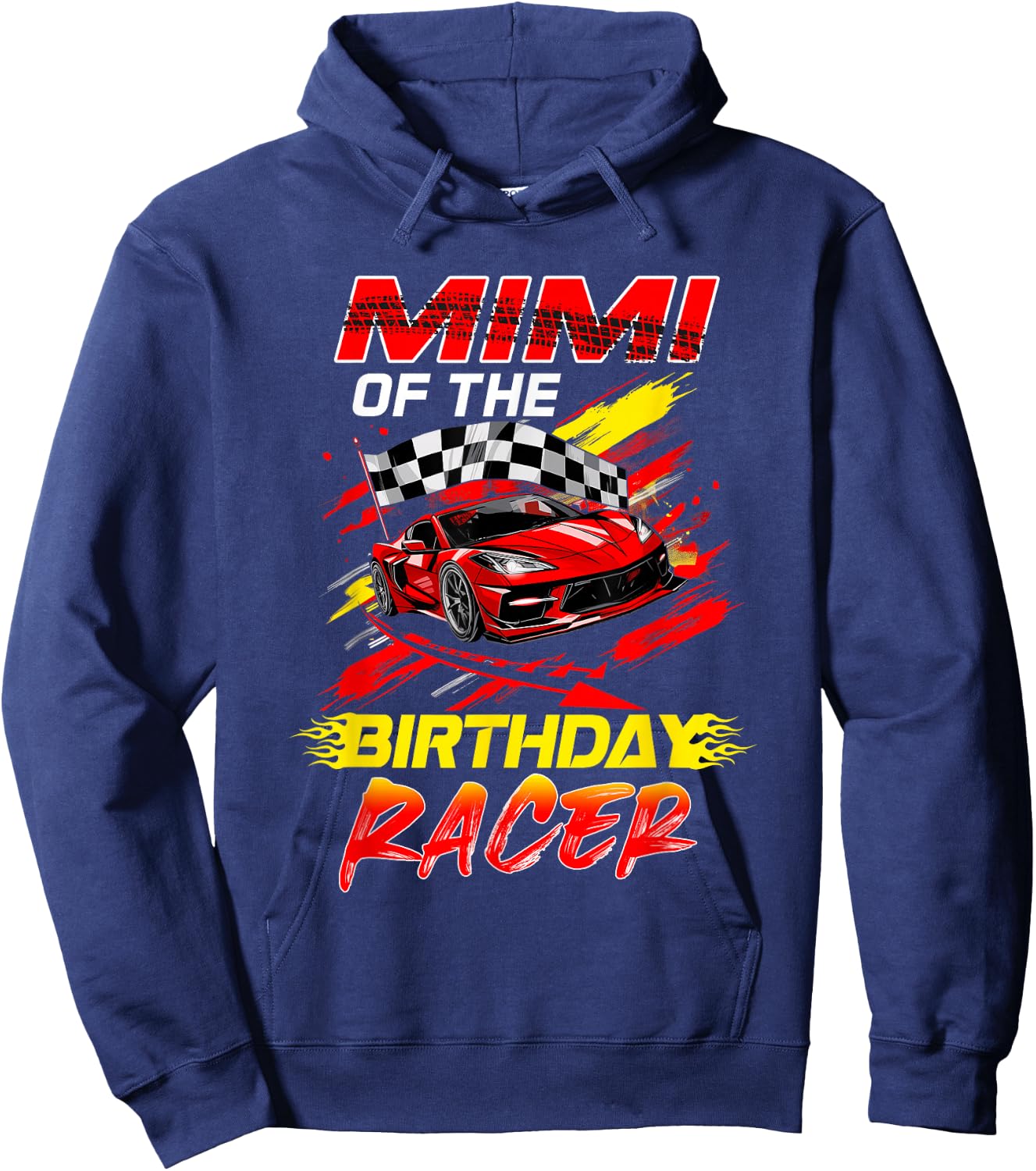 Mimi Of The Birthday Racer Race Car Party Family Matching Hoodie - Hoodie | Navy