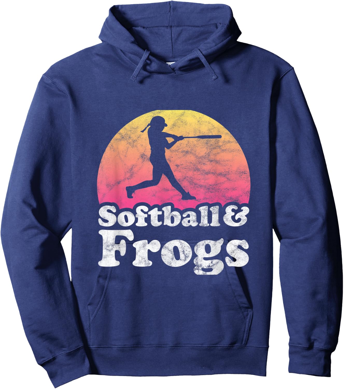 Softball and Frogs Women or Girls Frog Hoodie - Hoodie | Navy