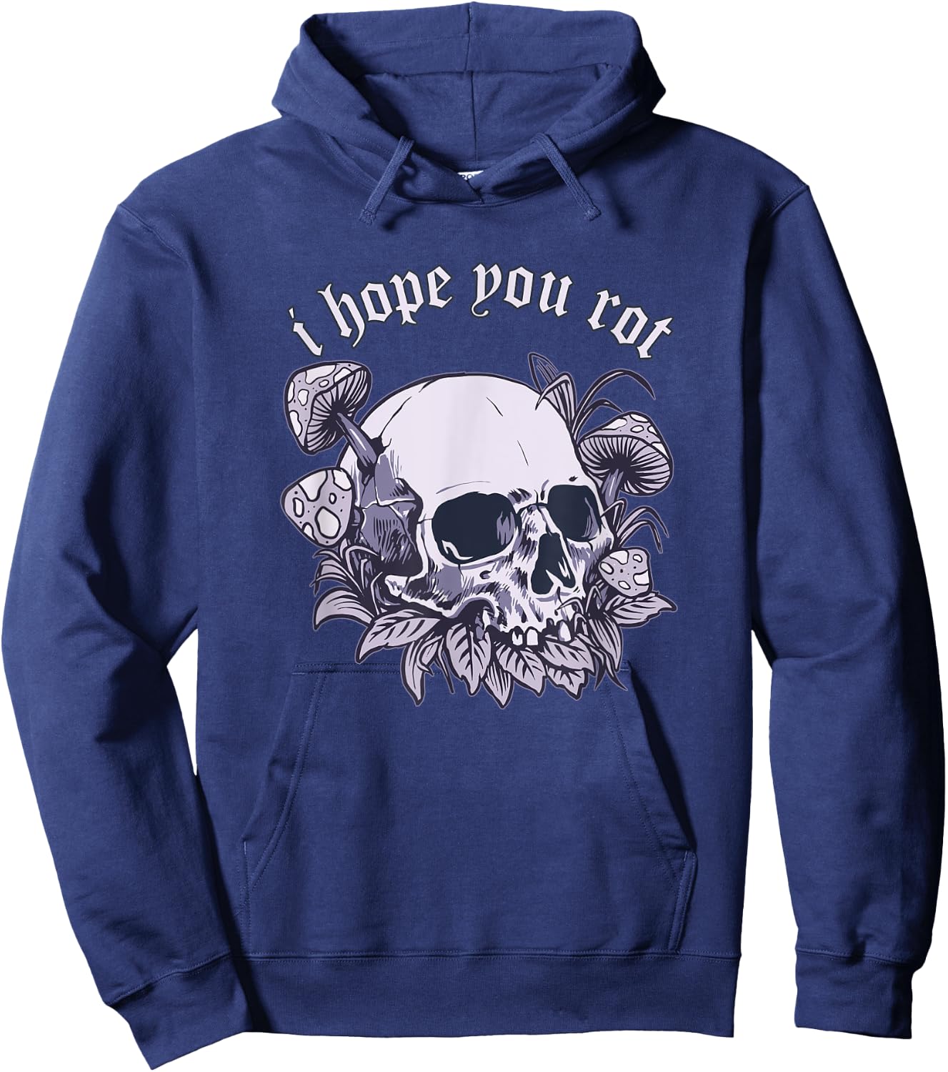 E-Girl Aesthetic Skull Mushroom Edgy Alternative Soft Grunge Hoodie - Hoodie | Navy