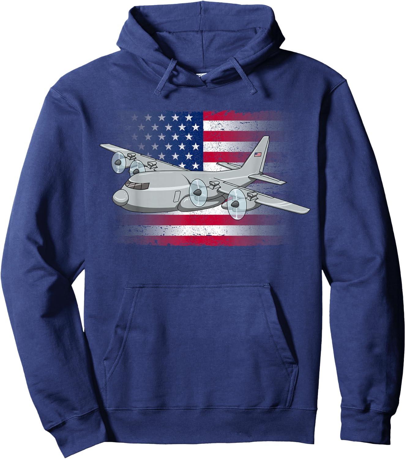 Flying C-130 American Flag Military Airplane C130 Hercules Women Kids Men Hoodie - Hoodie | Navy