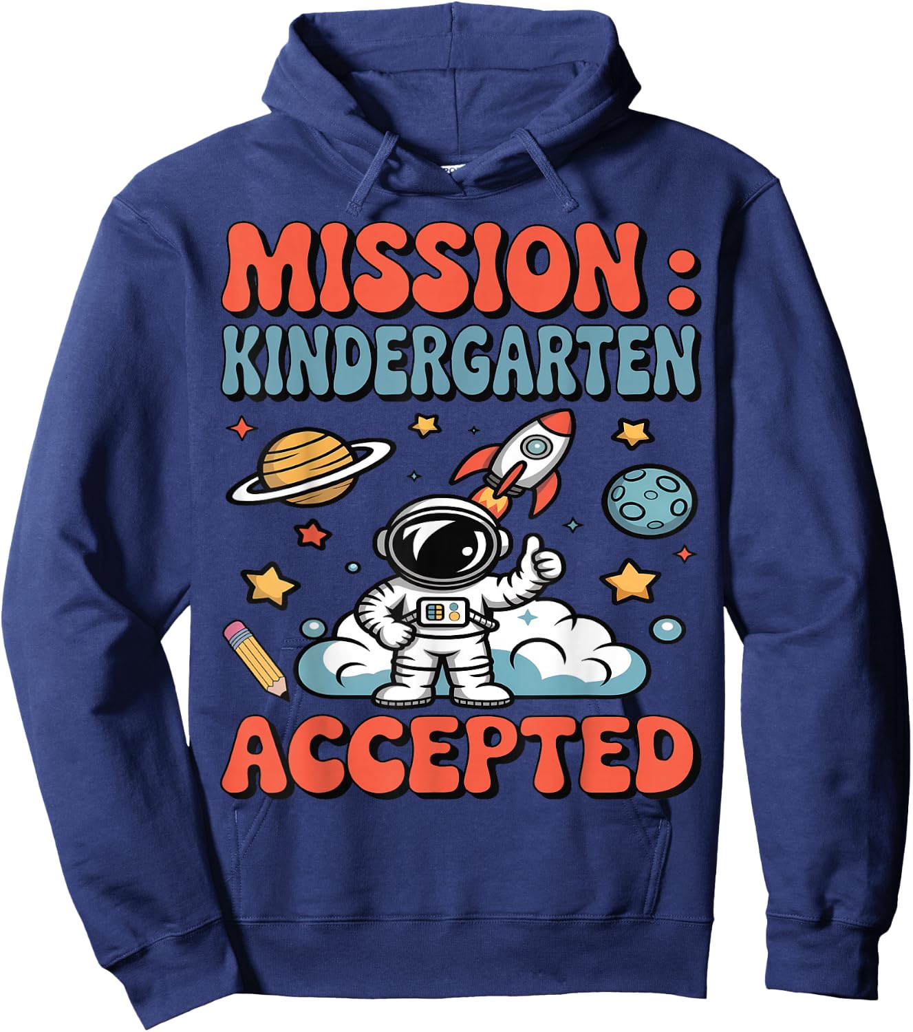 Mission Kindergarten Accepted Cute Kid kindergartener Outfit Hoodie - Hoodie | Navy
