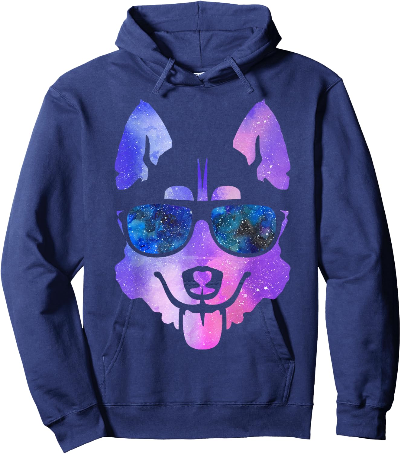 Galaxy Husky Dog Galaxy Space Dog Shirt Women Girls Kids Hoodie - Hoodie | Navy
