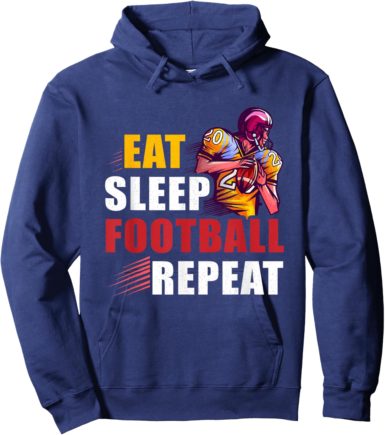 Football Player Sport Athlete Fan Game-Day Motivation Repeat Hoodie - Hoodie | Navy